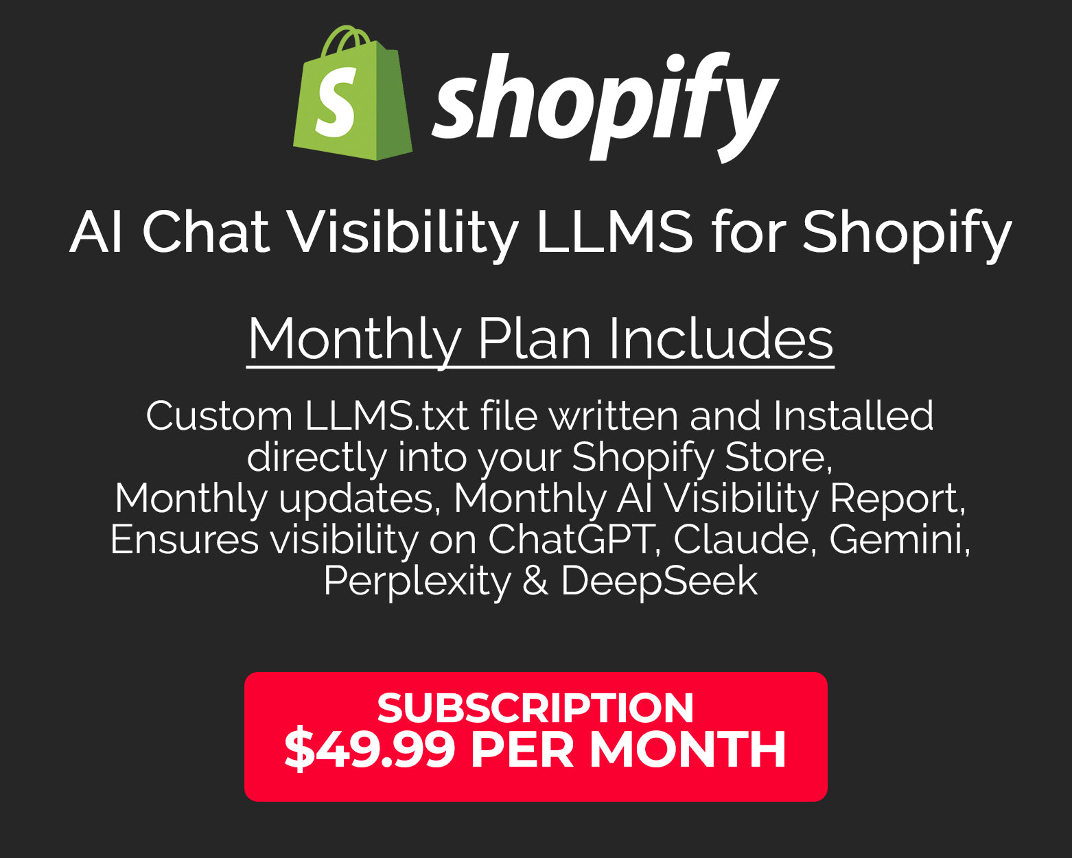 AI Chat Visibility LLMS Setup for Shopify Stores