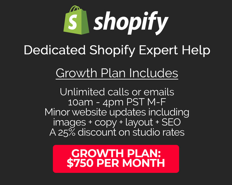 Shopify Expert Help Support Plans - Ketchum Killum & Wynn Creative