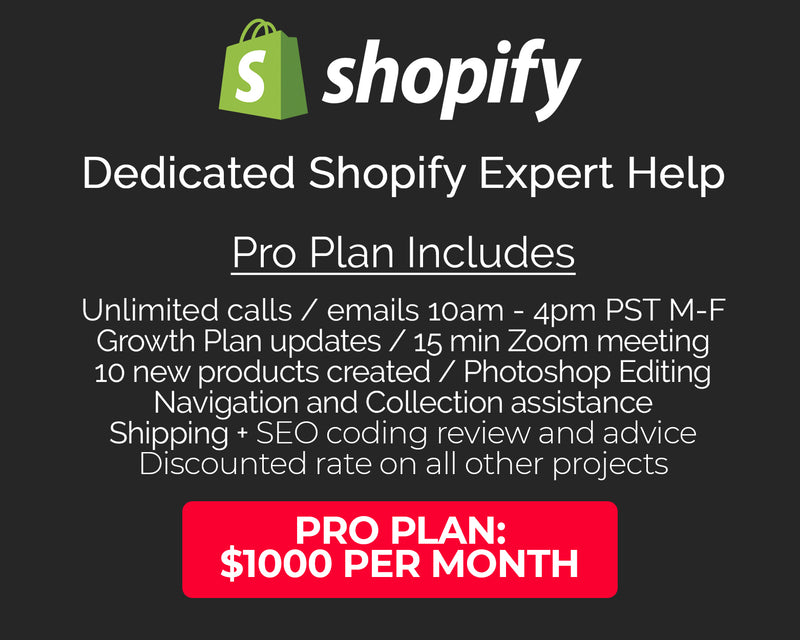 Shopify Expert Help Support Plans - Ketchum Killum & Wynn Creative